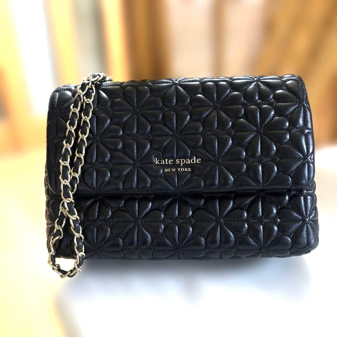 ［美品・希少］ケイトスペードニューヨーク　キルティングチェーンショルダーバッグ黒