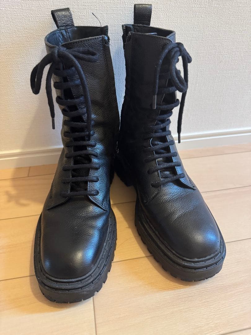 本革編上げショートブーツ23.5/24センチ