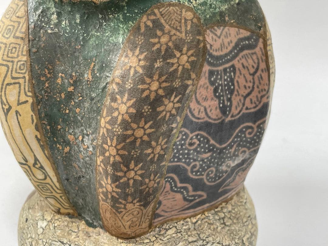 骨董　アンティーク　工芸品　民芸　民藝　ねこ　猫　置物　古布　古裂　木彫　招き猫