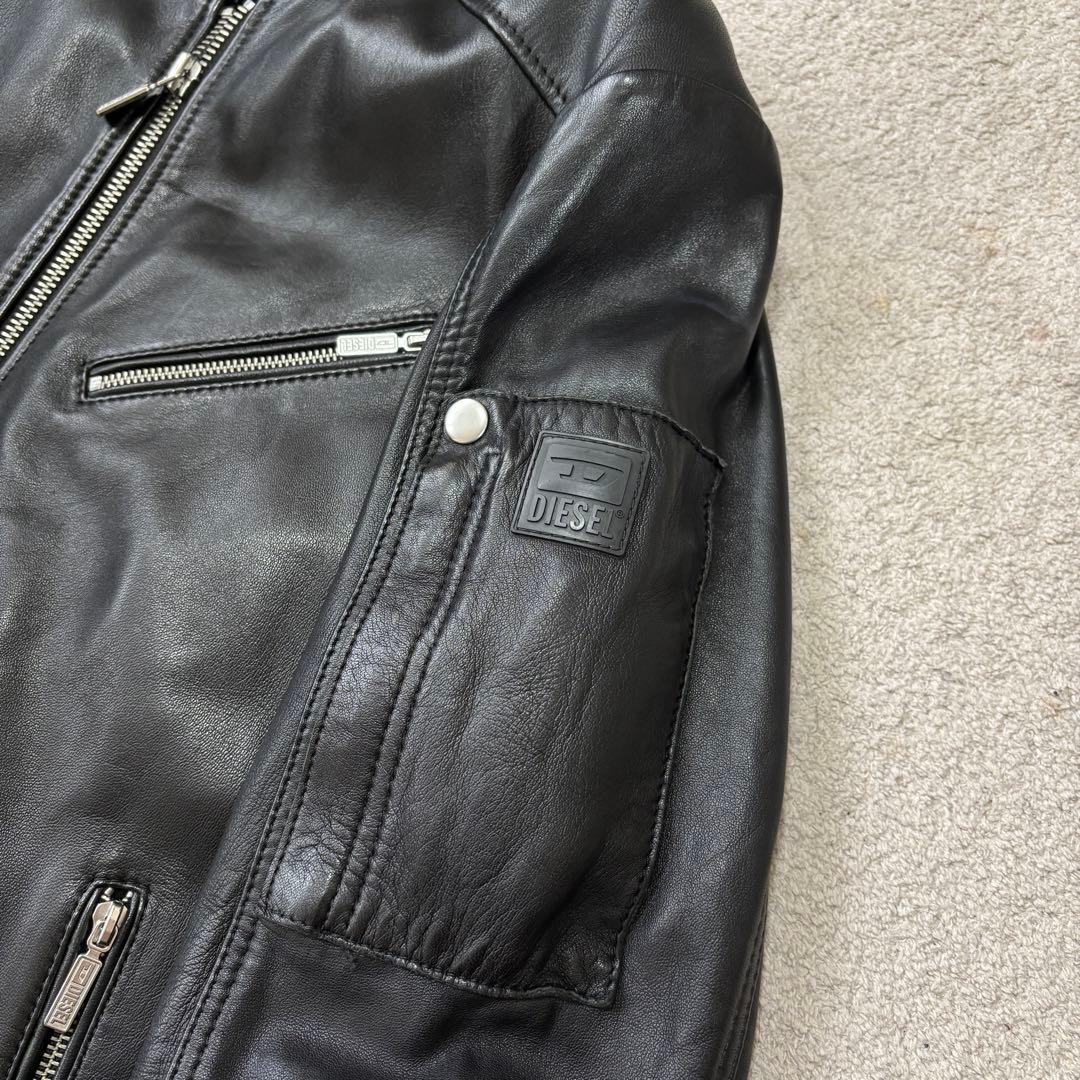 美品 ディーゼル レザージャケット ライダース Lサイズ シープスキン 羊革