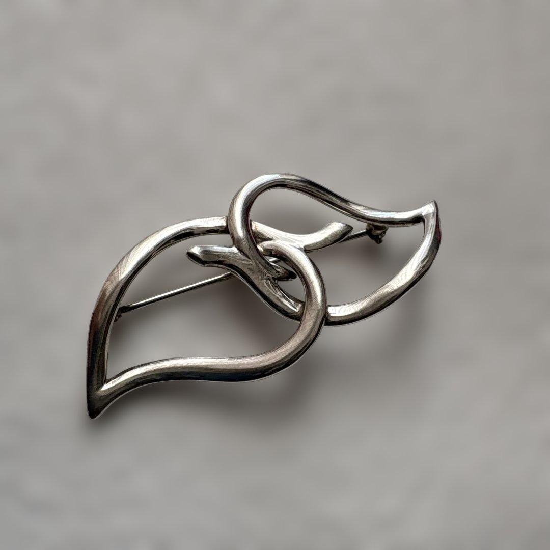 ✨TIFFANY brooch✨ティファニーブローチ ダブルリーフ ピンブローチ