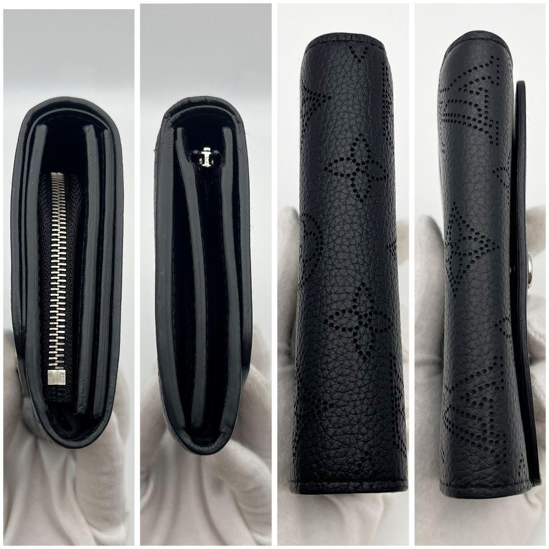✨極上美品✨ルイヴィトン モノグラム マヒナ イリス コンパクト黒 二つ折り財布