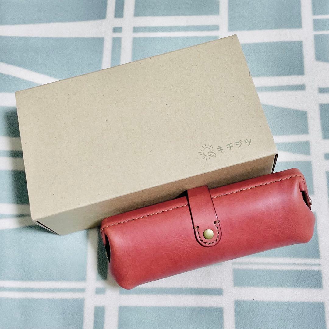 【新品未使用】キチジツ　paka-pen　コーラル　イタリアンレザー　ペンケース