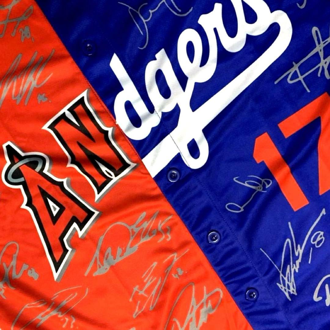 大谷翔平　エンゼルスドジャース　フルメンバーサイン付ミックスユニフォーム　非売品