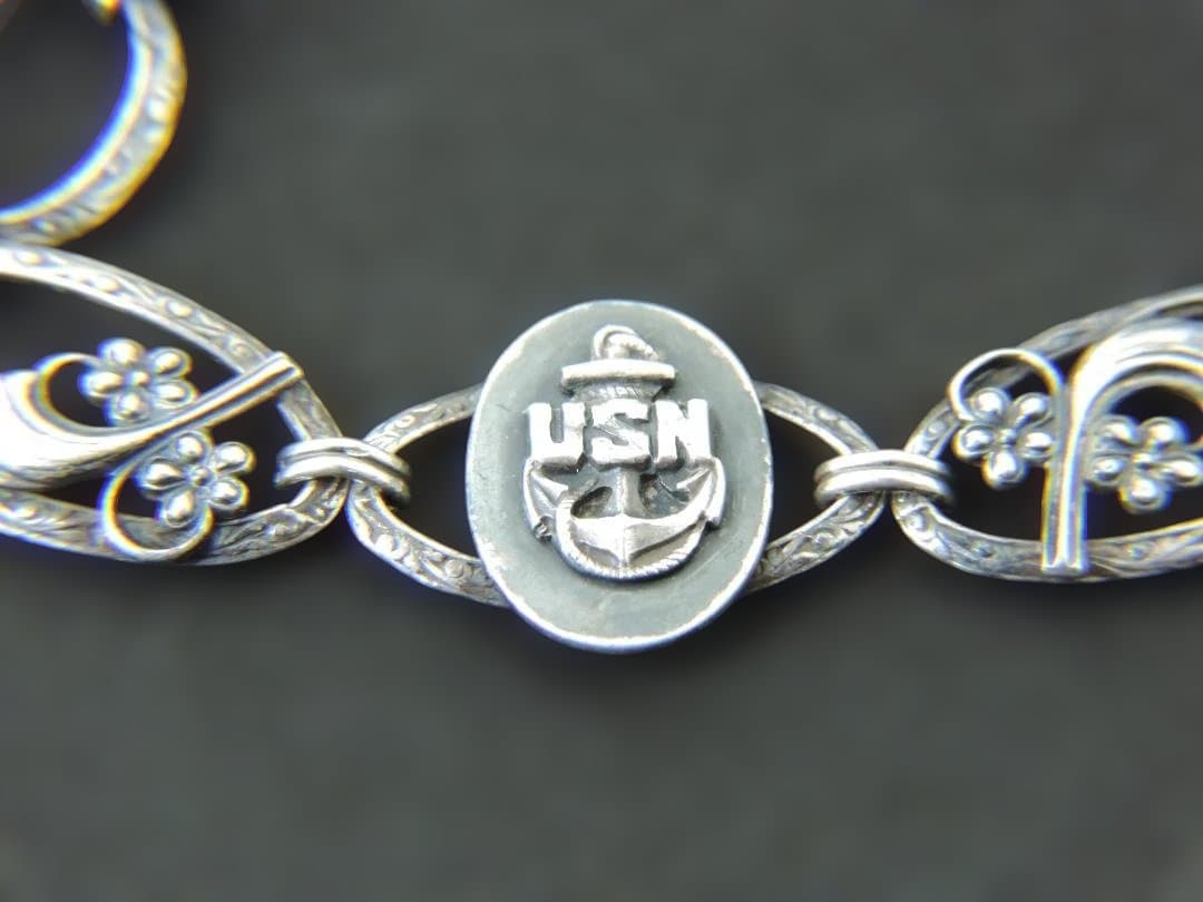 USN　海軍　スターリング　ブレスレット　17cm　総重量14.2g　431K〇