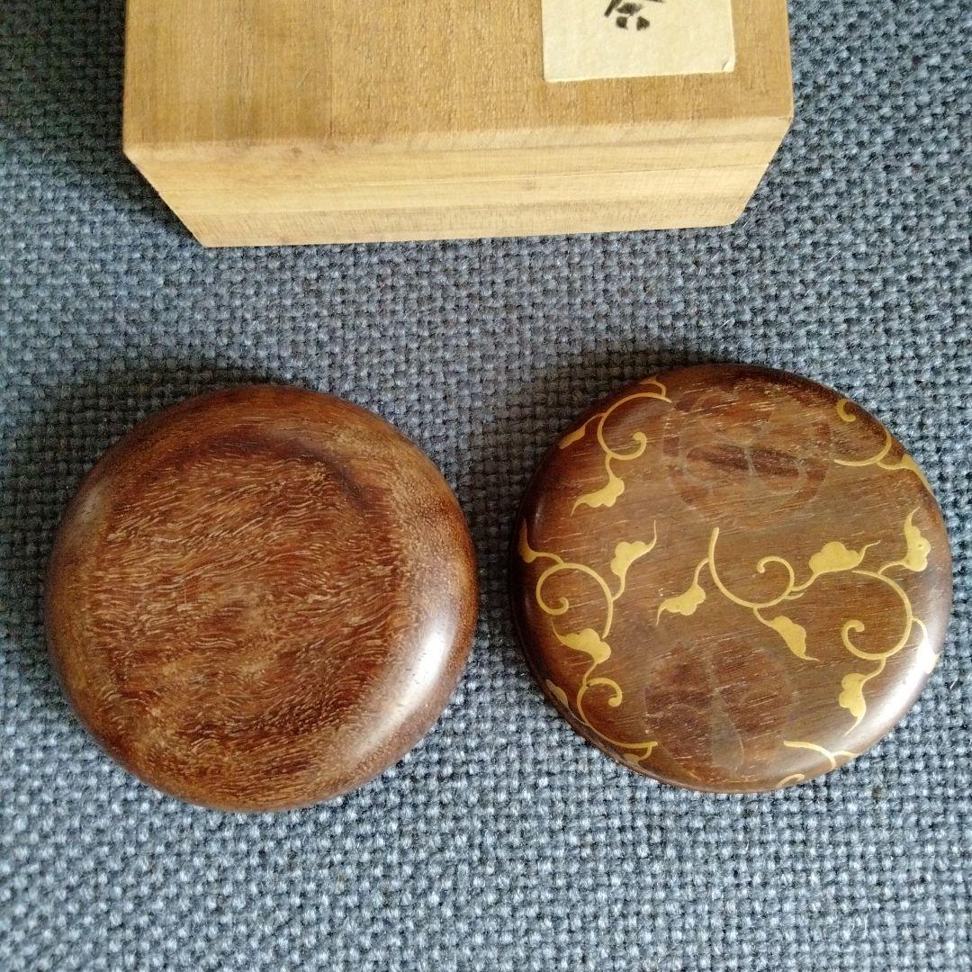 旧家蔵　中国骨董　清時代道光年製　紫檀金絲象嵌細工御香合