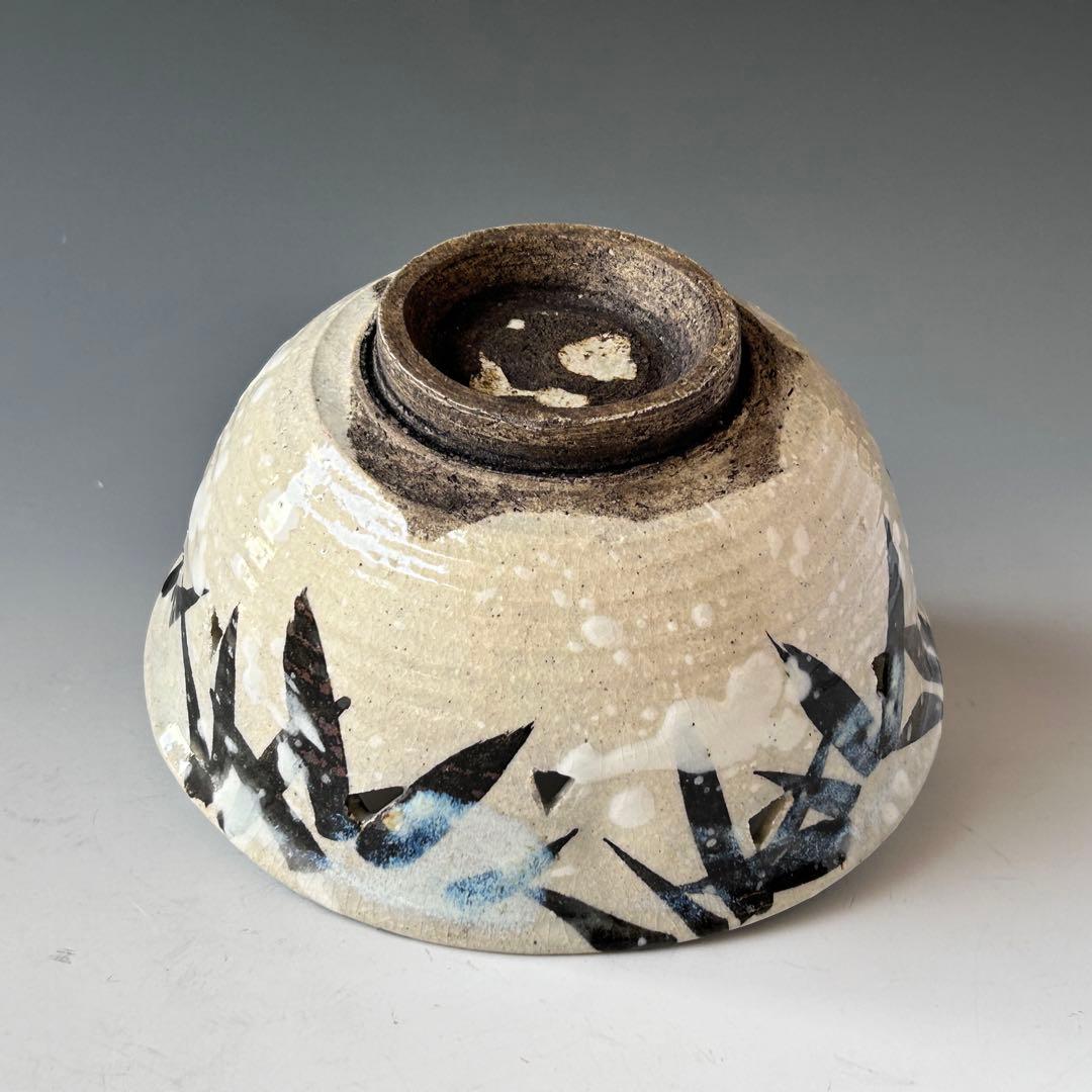 茶道具　乾山写　雪笹　菓子鉢　浅見安兵衛　共箱　大正　昭和　陶芸　京焼