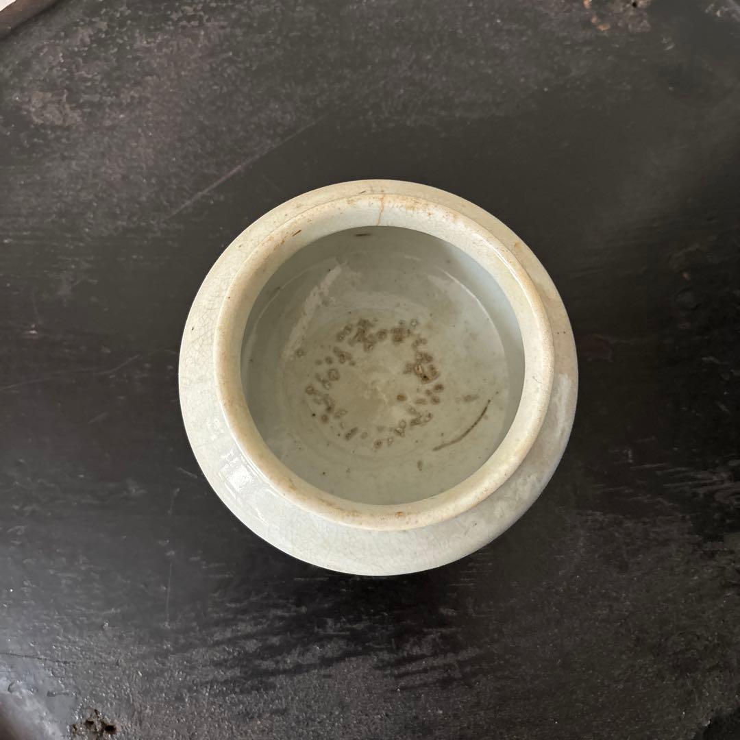 李朝壷　白磁　丸壷　塩笥壺　韓国オンギ.骨董品.スッカラ.アンティーク.立原正秋