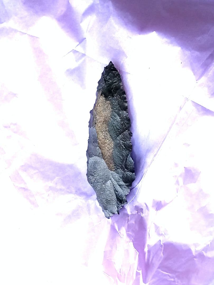 原始人… アイヌ仕様 尖頭器 a 石器 模写 サヌカイト