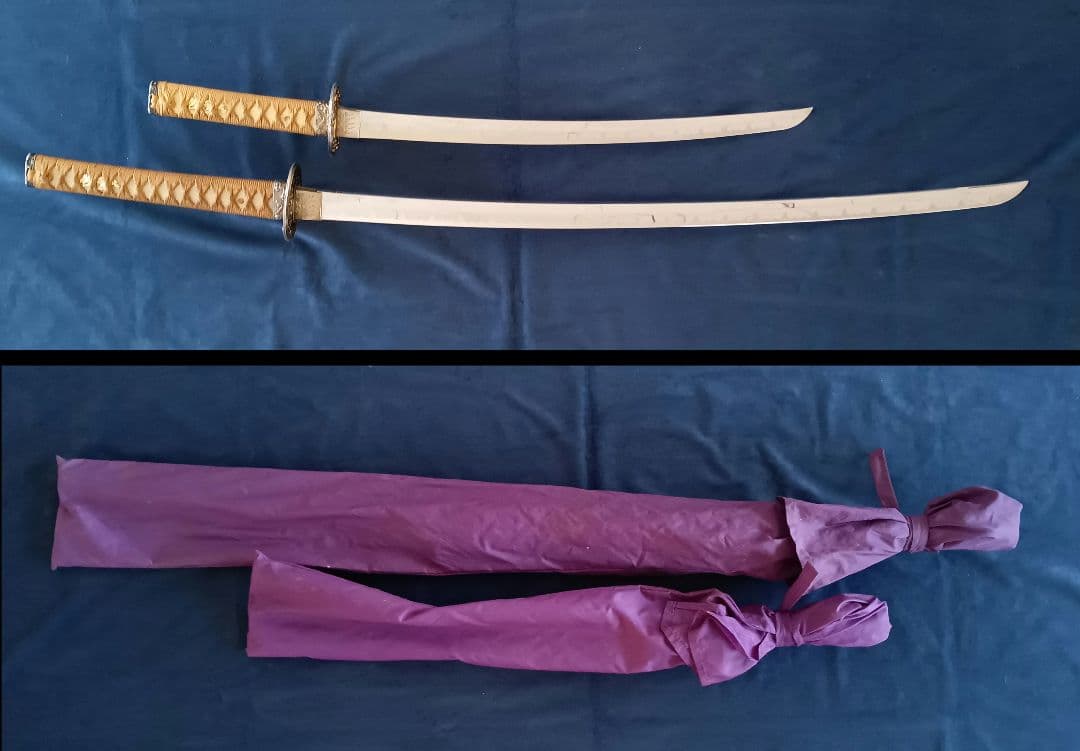 模造刀　模擬刀　日本刀　2振りセット　古兵器 武具　大刀　小刀　かたな　剣