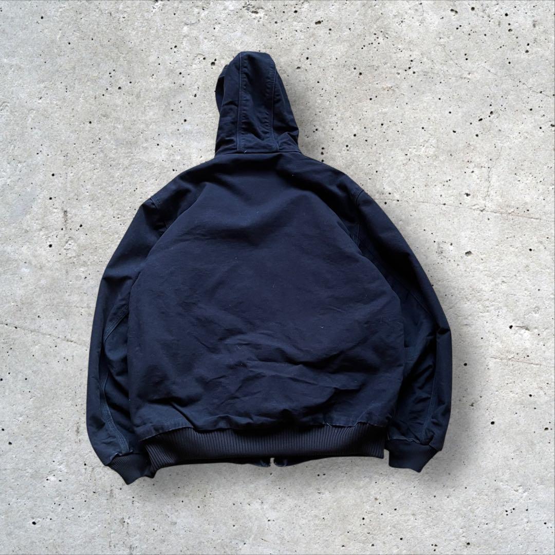 【00s】USA製carharttアクティブジャケット　ダック地　企業ロゴ