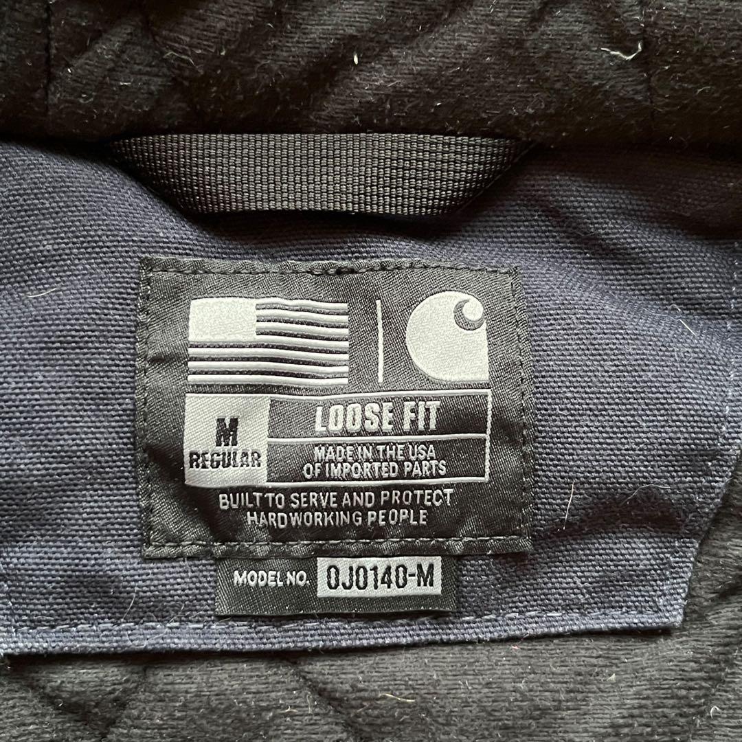 【00s】USA製carharttアクティブジャケット　ダック地　企業ロゴ