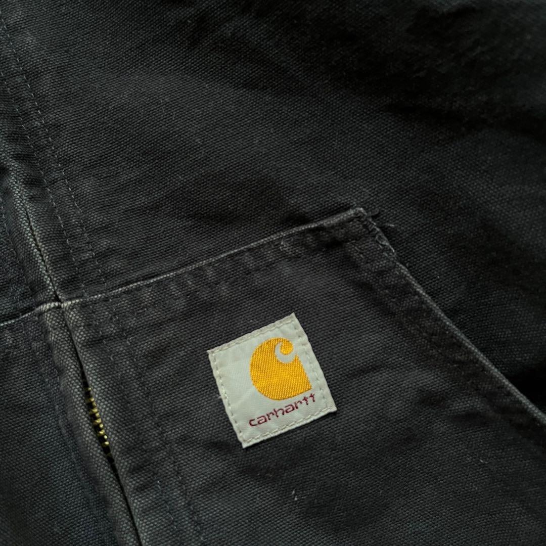 【00s】USA製carharttアクティブジャケット　ダック地　企業ロゴ