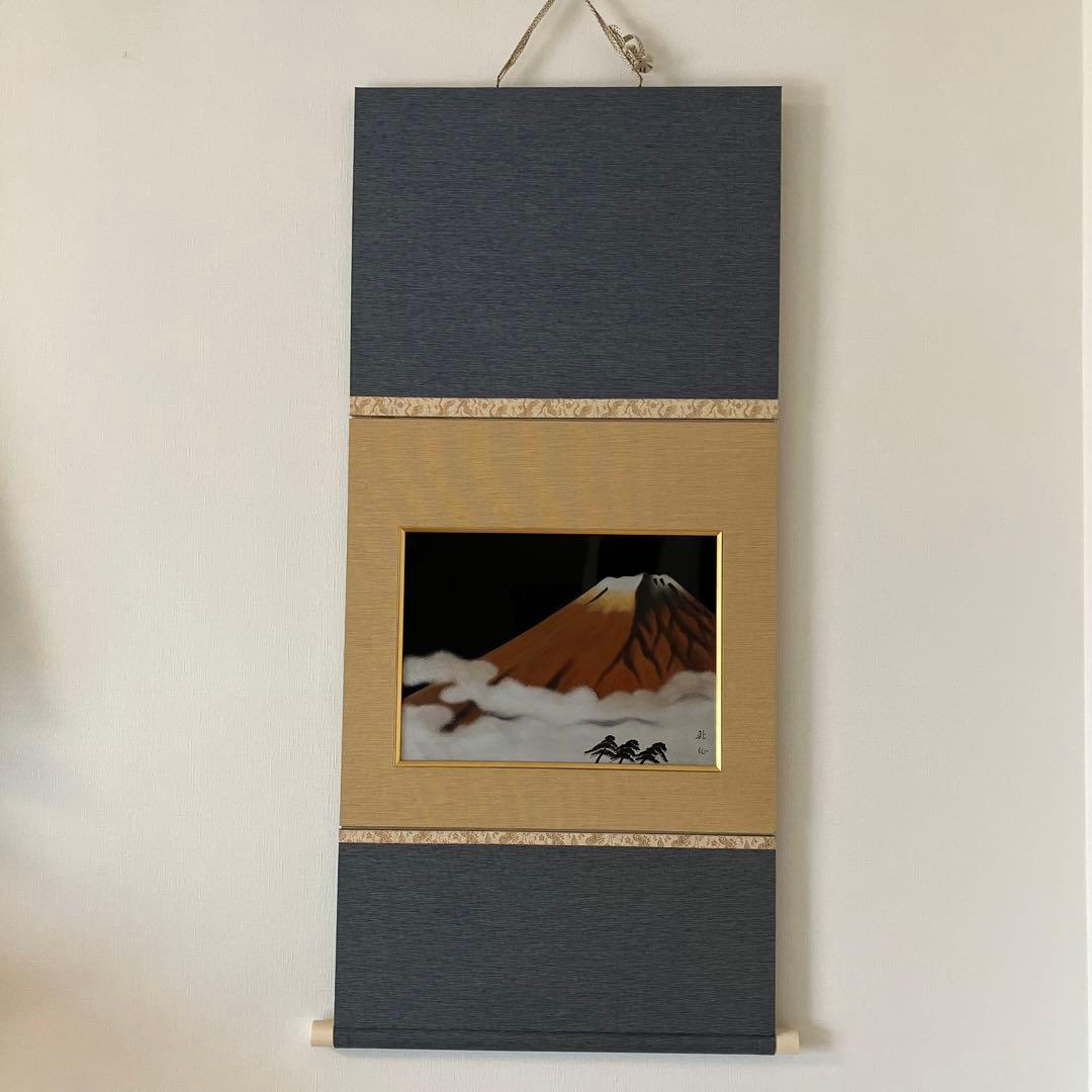 正月飾り　彫漆掛け軸