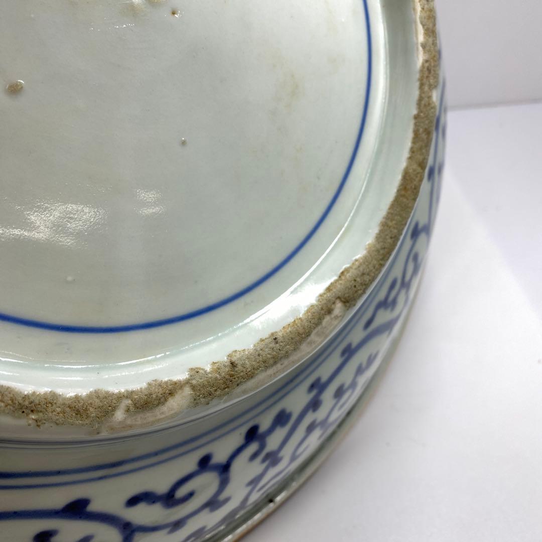 天保3年　古伊万里　極彩色　牡丹文　大皿　木箱付　タエオ　東さ7-0202☆2F