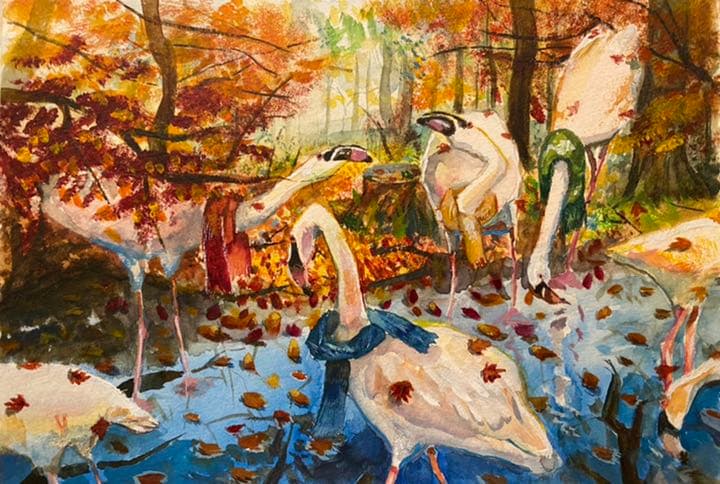 水彩画　描くのが好きな大学生より