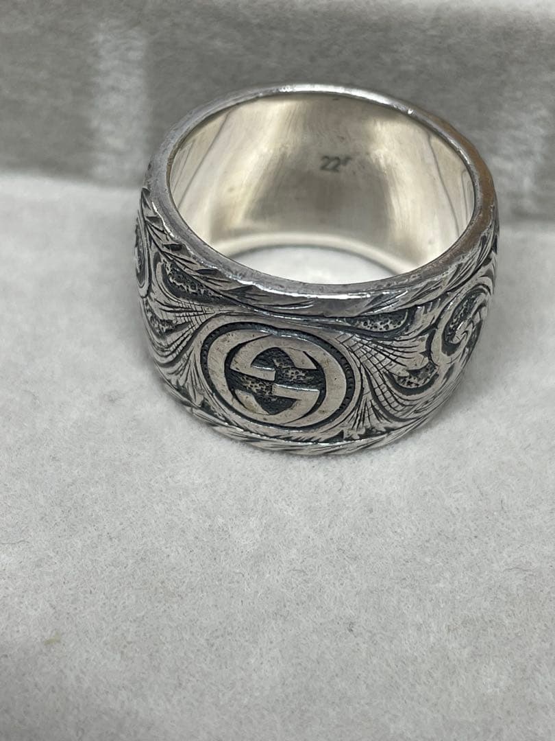 【極美品】GUCCI シルバーリング 22号 キャット インターロッキング