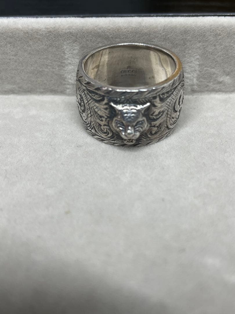 【極美品】GUCCI シルバーリング 22号 キャット インターロッキング
