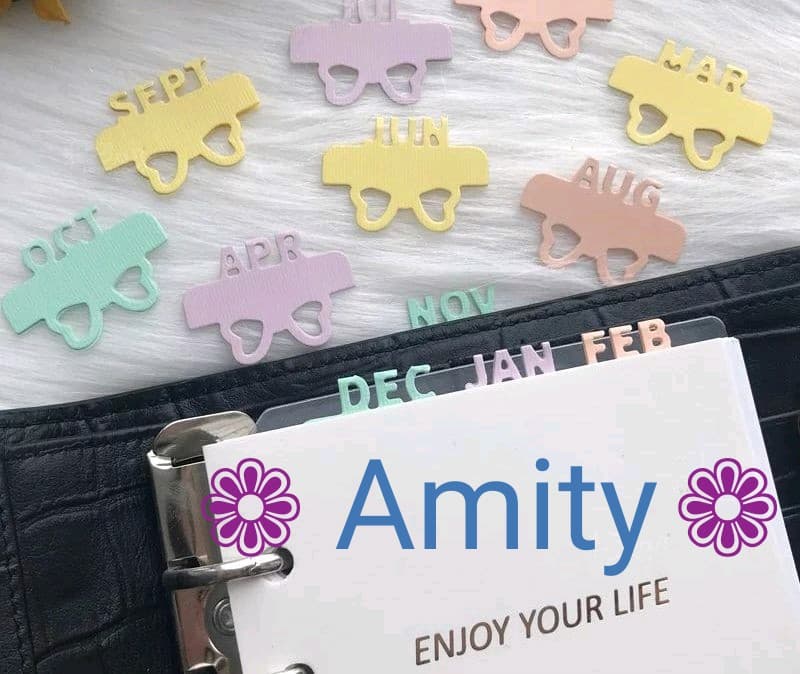 新品　リボン付インデックス　月　12ヶ月　カッティングダイ