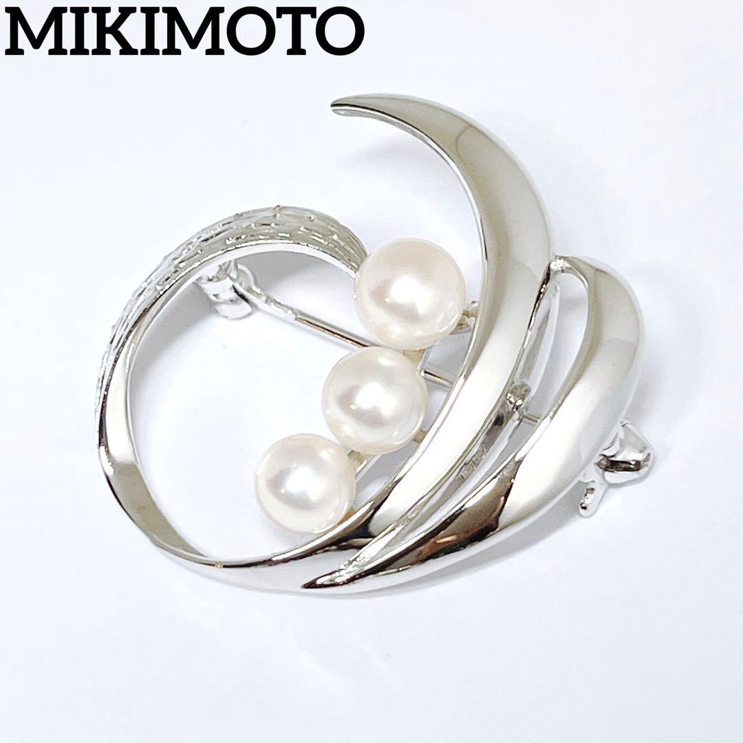 極美品✨MIKIMOTO ミキモト パール　ブローチ　シルバー