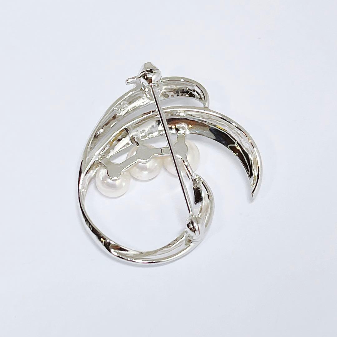 極美品✨MIKIMOTO ミキモト パール　ブローチ　シルバー