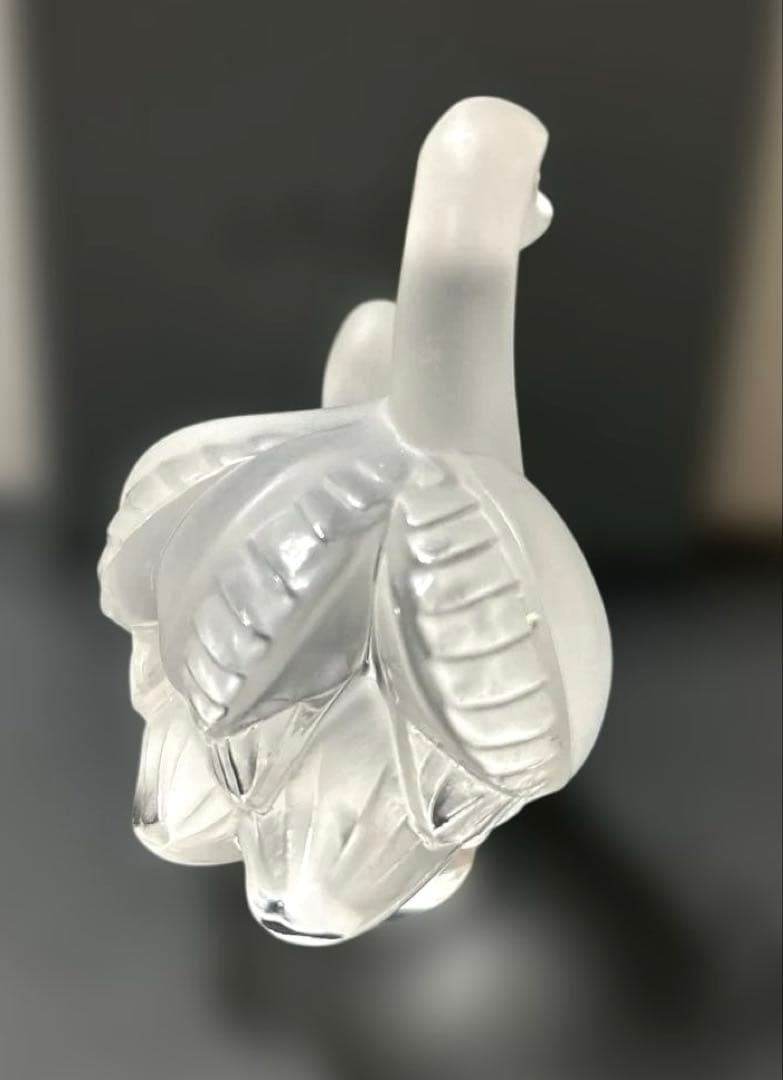 ラリック2羽の白鳥　クリスタル製置物　ペーパーウェイト