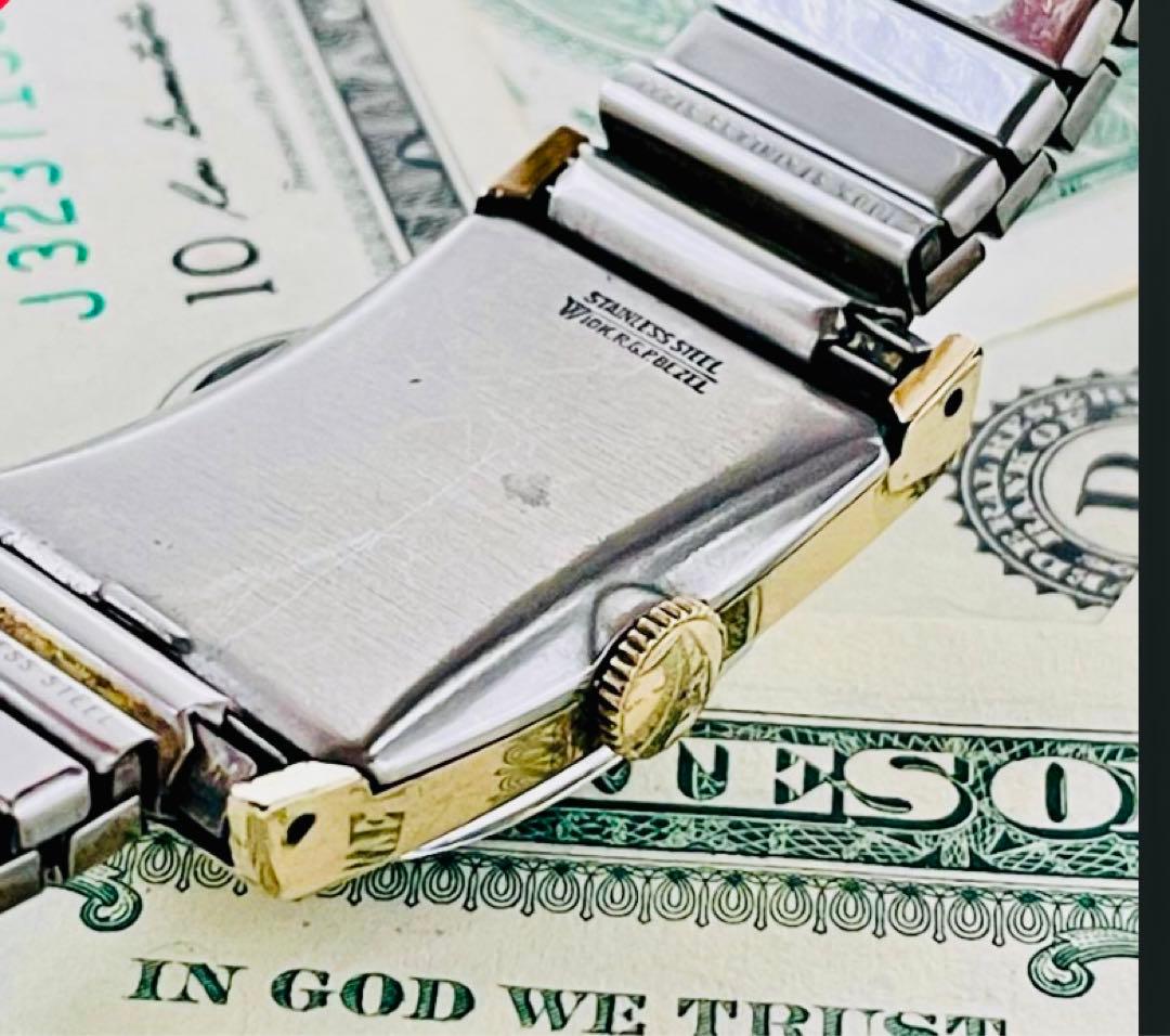 ELGIN ヴィンテージ手巻き時計 ゴールド/ブラック［稼動品］手巻き