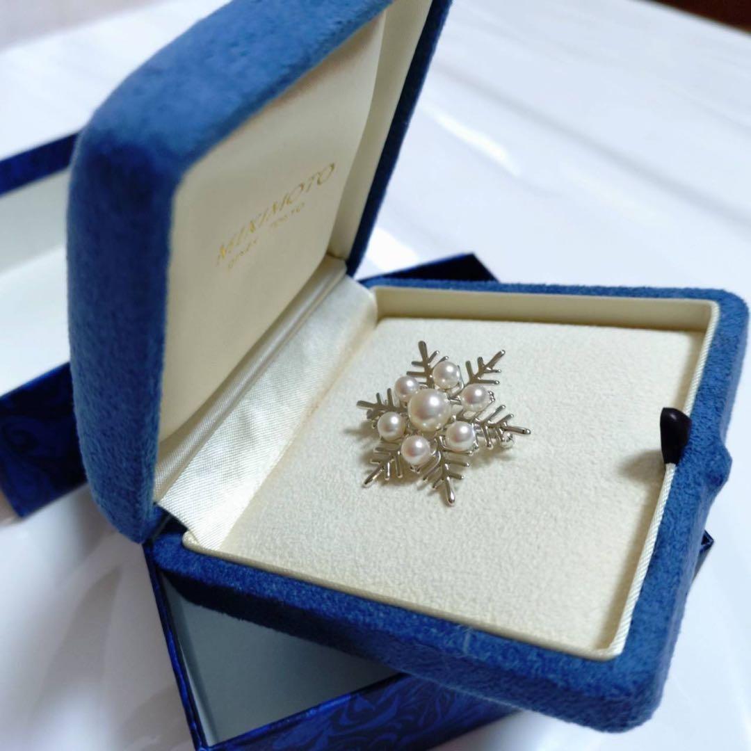 MIKIMOTO パールブローチ 雪の結晶 ケース 外箱 付属品一式【美品】