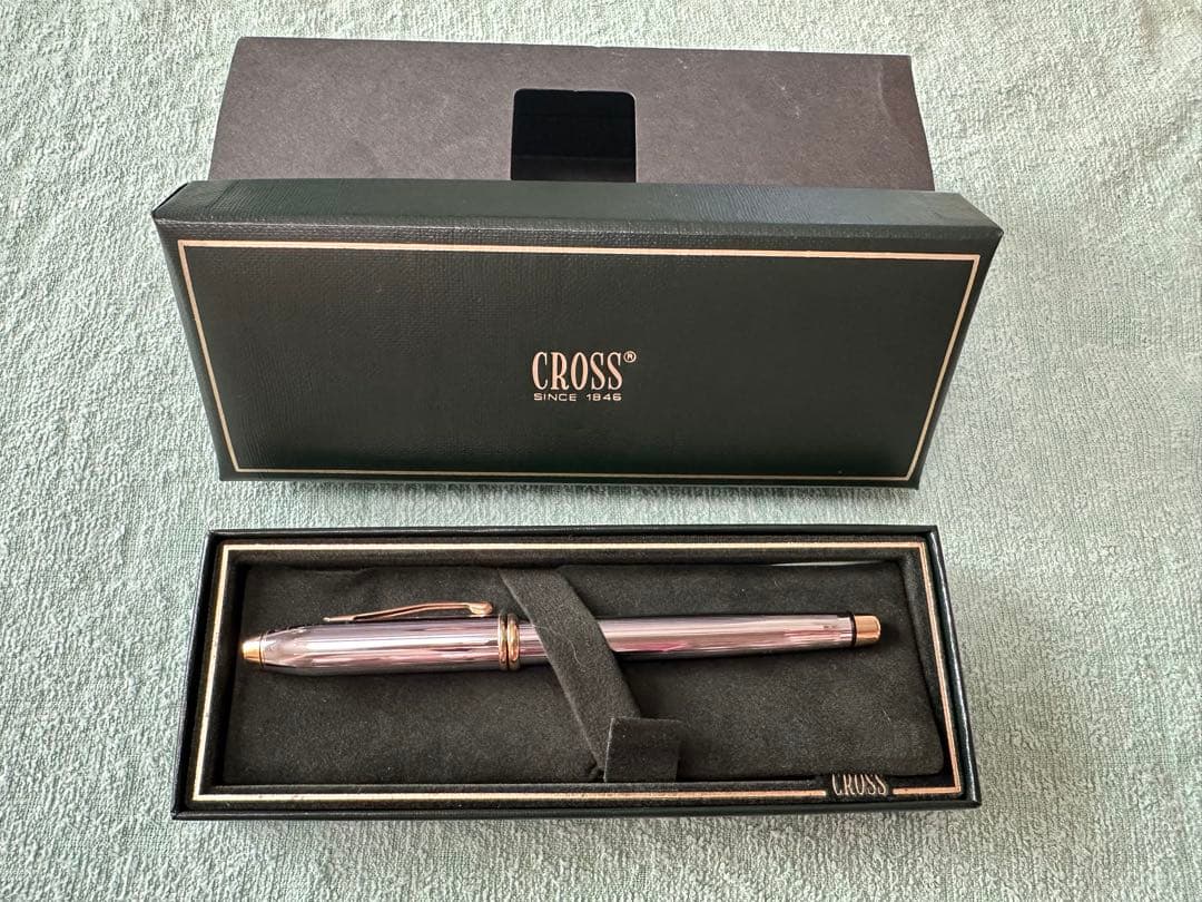 CROSS ヴィンテージ 万年筆　シルバー　ゴールド　専用ケース付き