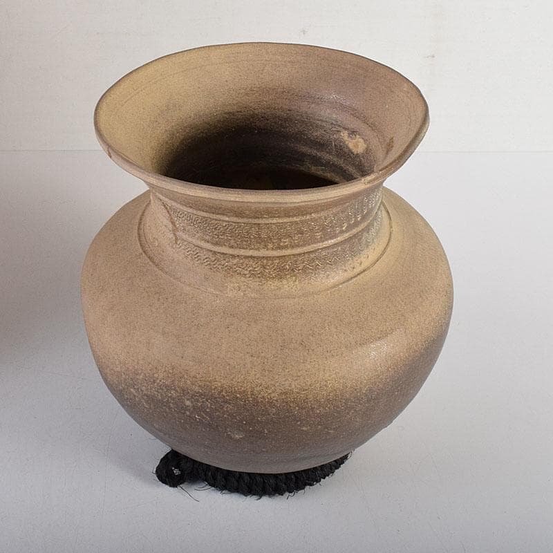 朝鮮美術　須恵器　新羅土器　壺　壺敷・時代箱付　V　R8018C