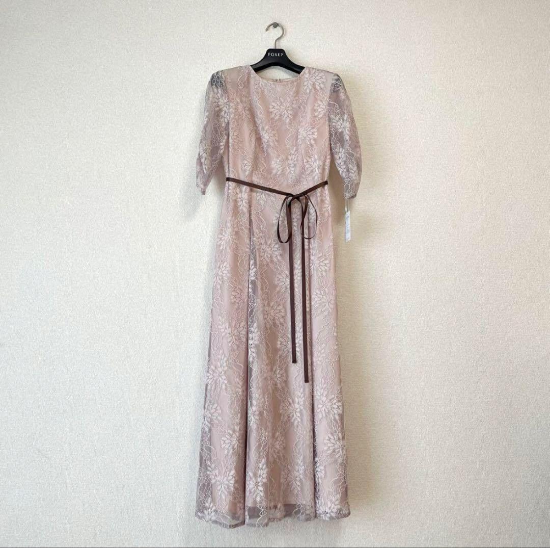 【新品未使用】AIMER サテンリボンベルト ラメレースドレス