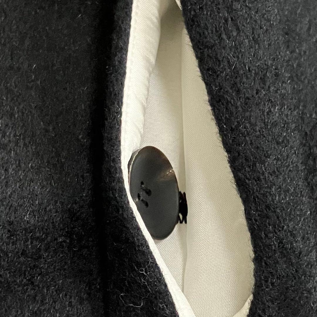 bajra バジュラ　アンゴラ　ウール　チェスターコート　ブラック　3