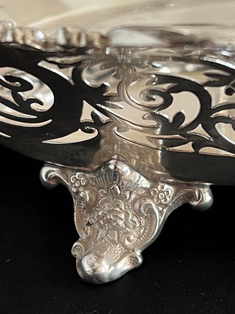 アンティーク純銀製　1908年　バスケット　イギリス　バーミンガム