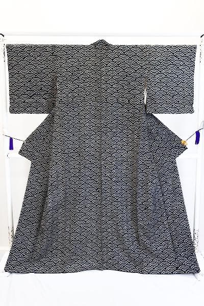 ★専用★美品 小紋 総絞り 黒 トールサイズ 身丈166cm 裄丈66cm 袷