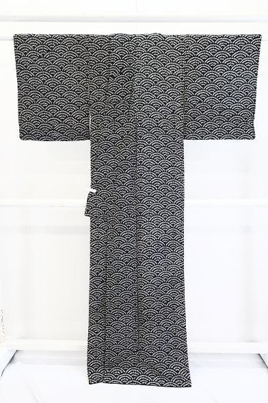 ★専用★美品 小紋 総絞り 黒 トールサイズ 身丈166cm 裄丈66cm 袷