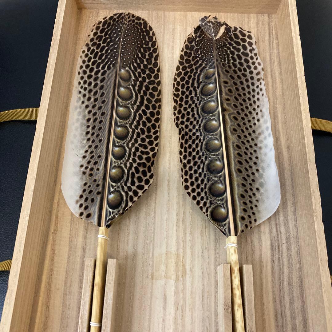 茶道具 羽箒　セイラン　青鸞　炭手前　工芸品