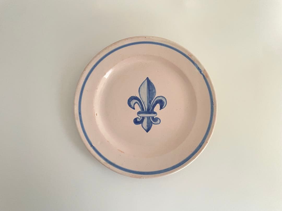 フランス　アンティーク　フルール・ド・リス陶器プレート
