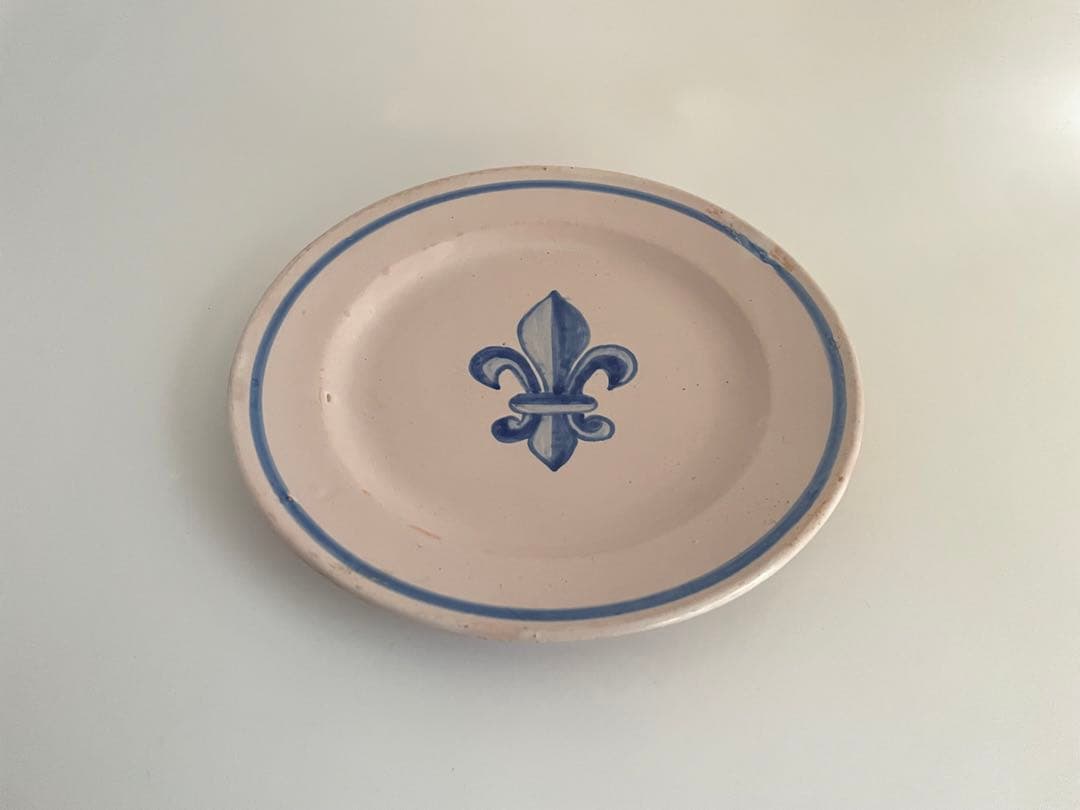 フランス　アンティーク　フルール・ド・リス陶器プレート