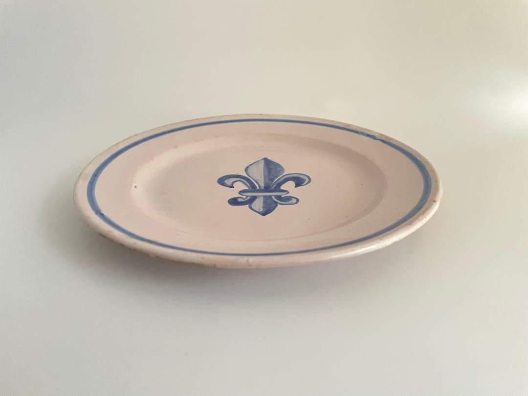 フランス　アンティーク　フルール・ド・リス陶器プレート