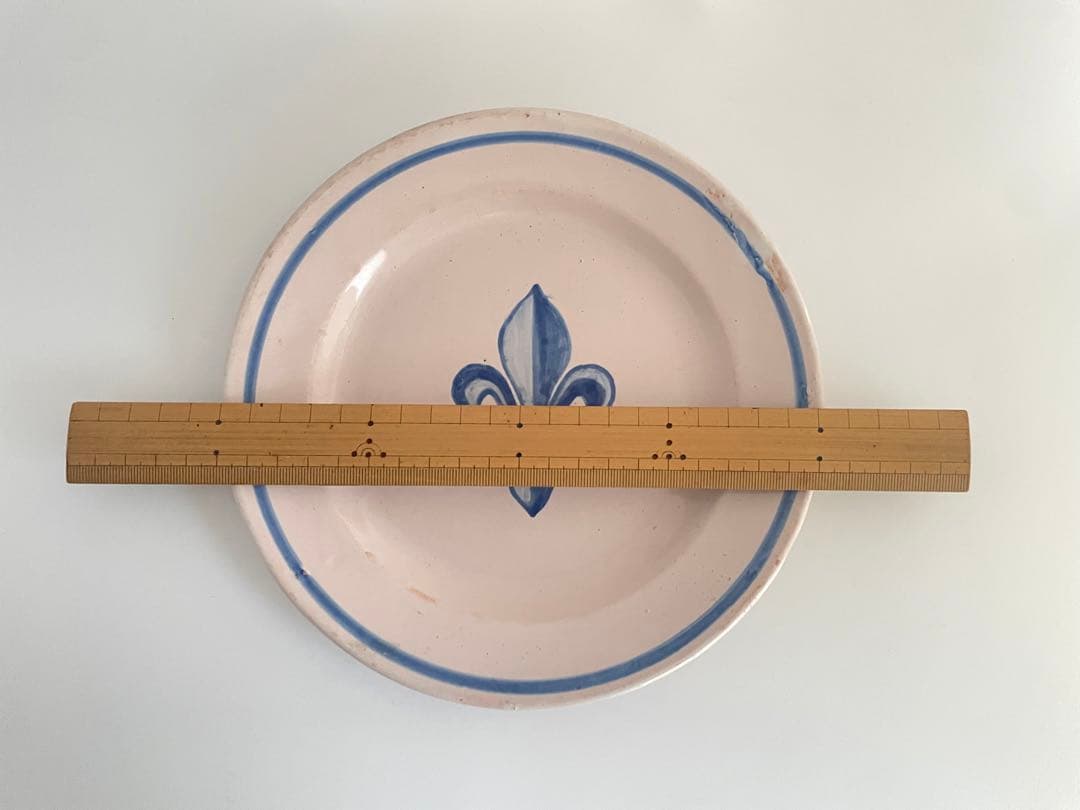 フランス　アンティーク　フルール・ド・リス陶器プレート