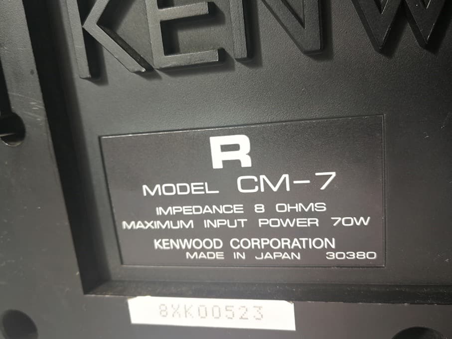 KENWOODスピーカーL／R　MODEL CM-7