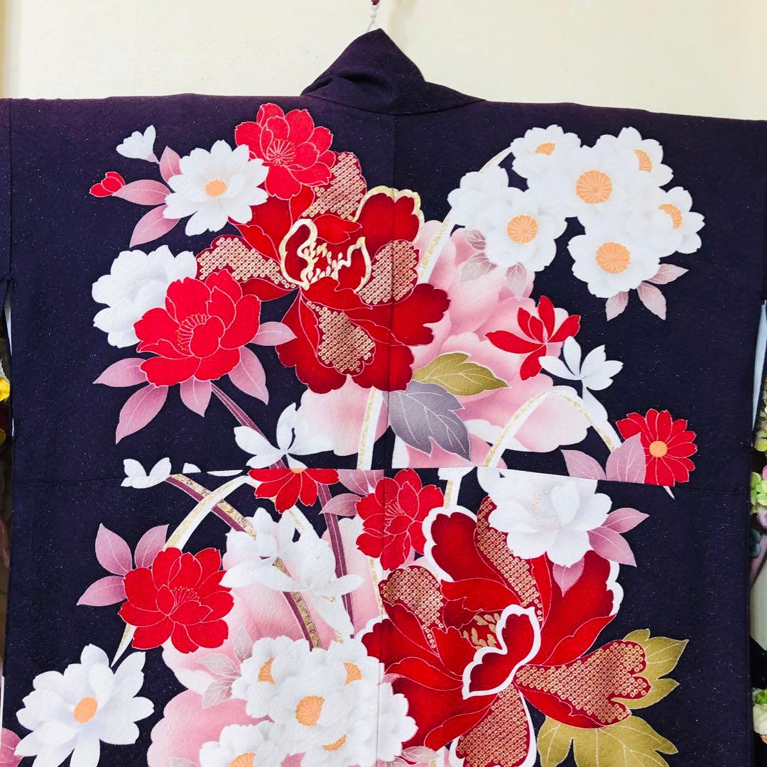 正絹振袖❤️豪華紫ラメキッラキラの煌びやか⭐︎デザイン最高秀品