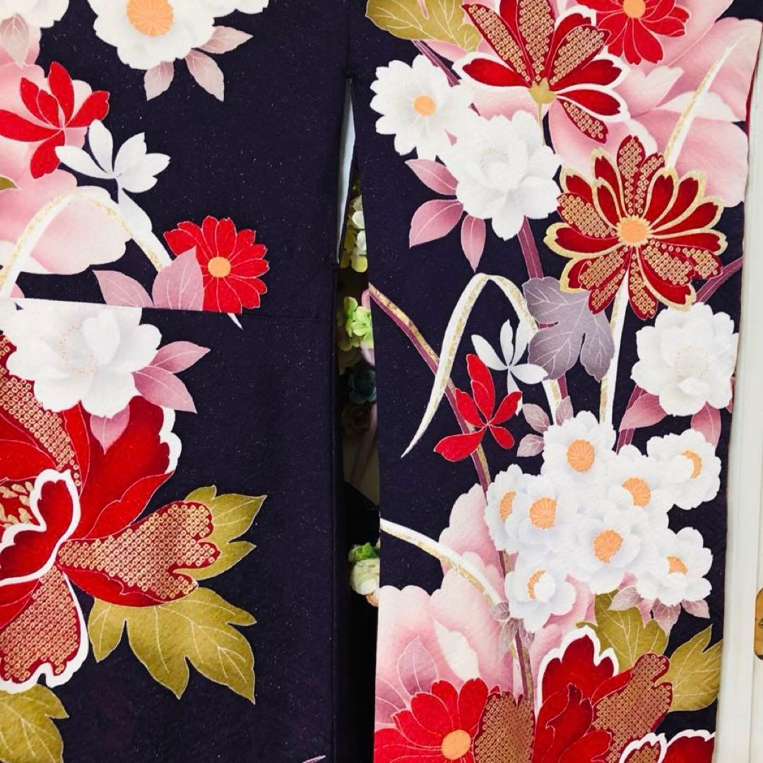 正絹振袖❤️豪華紫ラメキッラキラの煌びやか⭐︎デザイン最高秀品