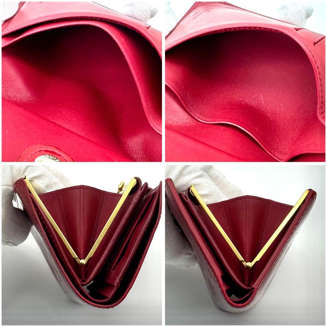 ルイヴィトン モノグラム ヴェルニ ポルトフォイユ ヴィエノワ がま口 赤系