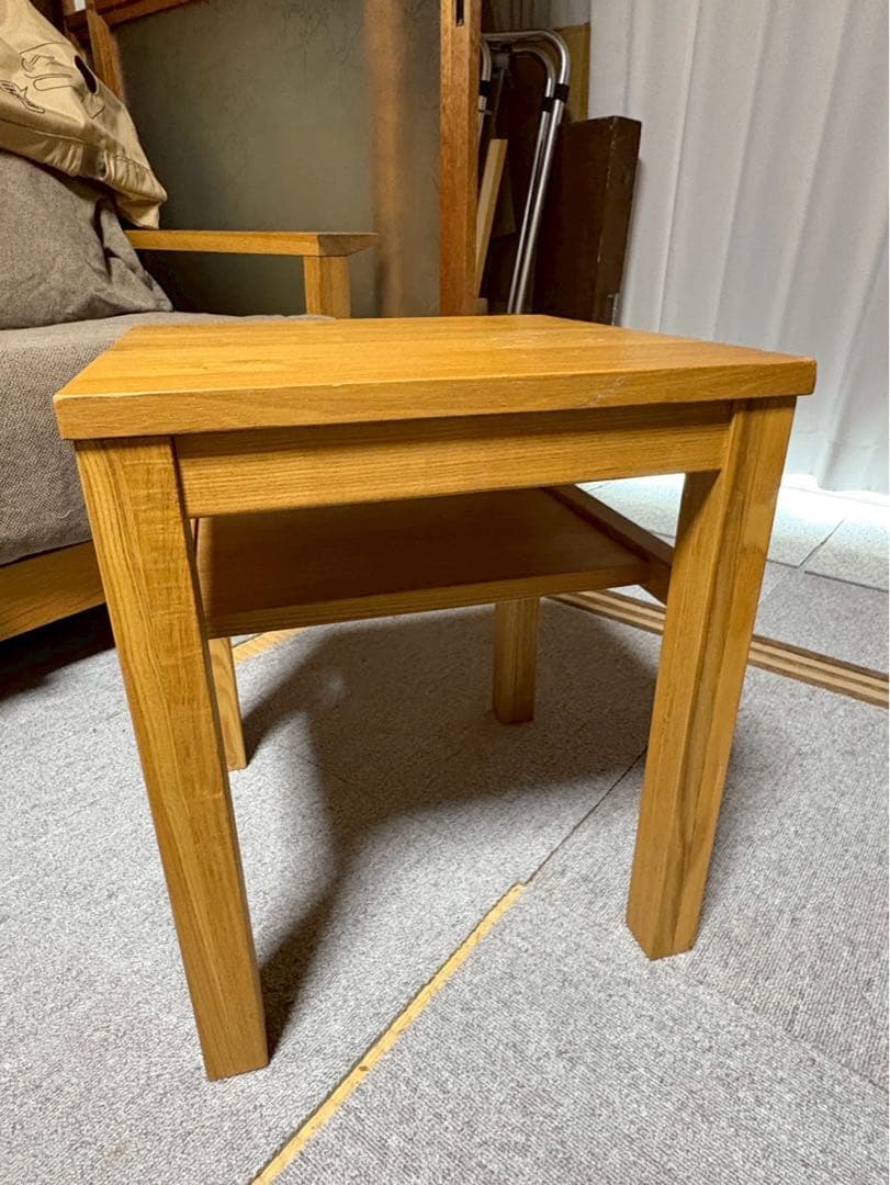 無印良品　木製　サイドテーブルベンチ　オーク材　現状品　MUJI テーブル