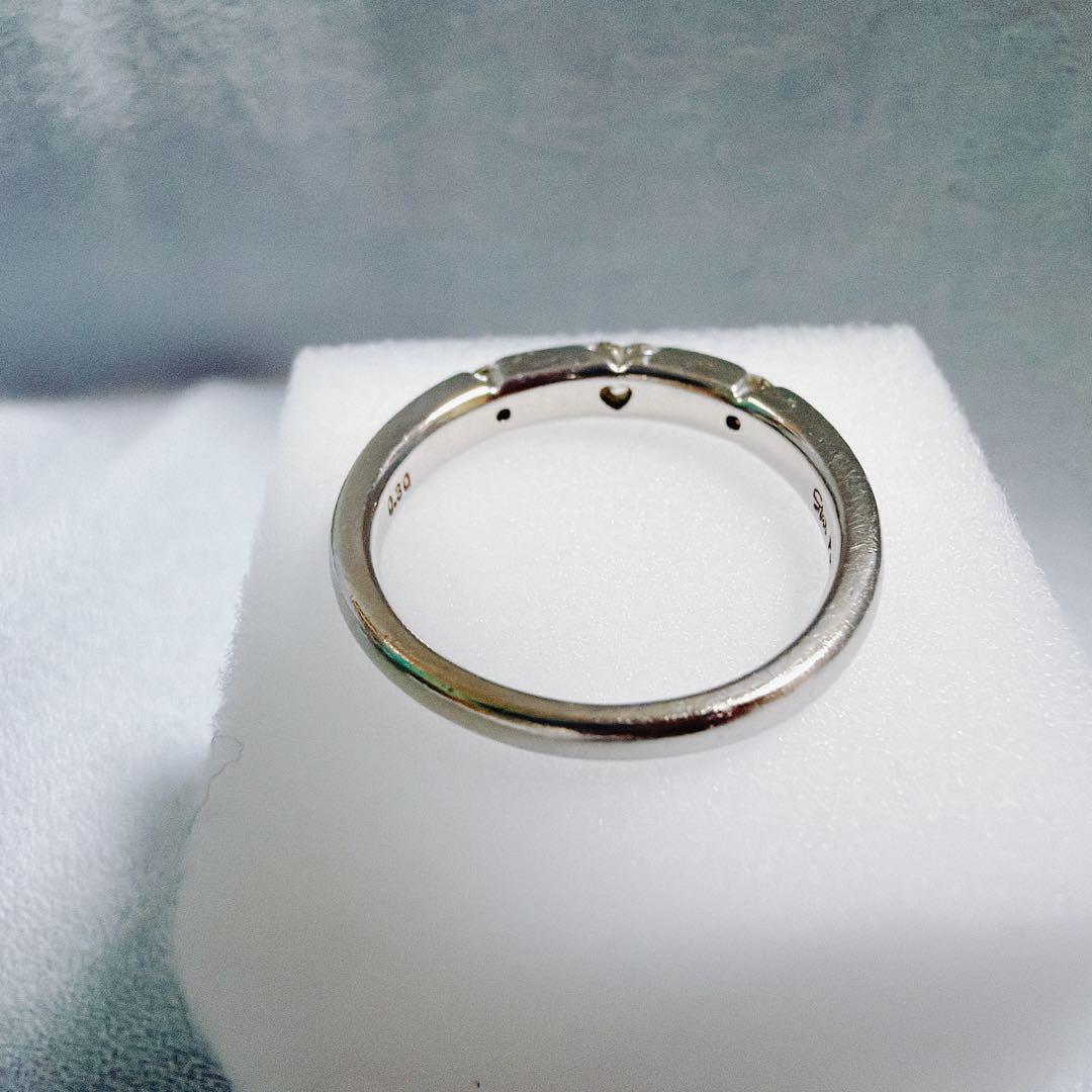 【極大ハート】スタージュエリー Pt950 ダイヤ0.30ct リング 10号