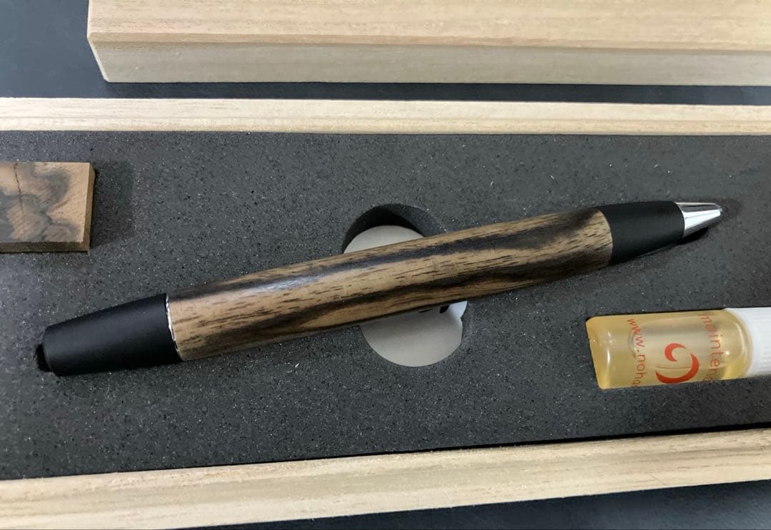 野原工芸　特上黒柿　ボールペン・ロータリー　限定　桐箱入り　極上品