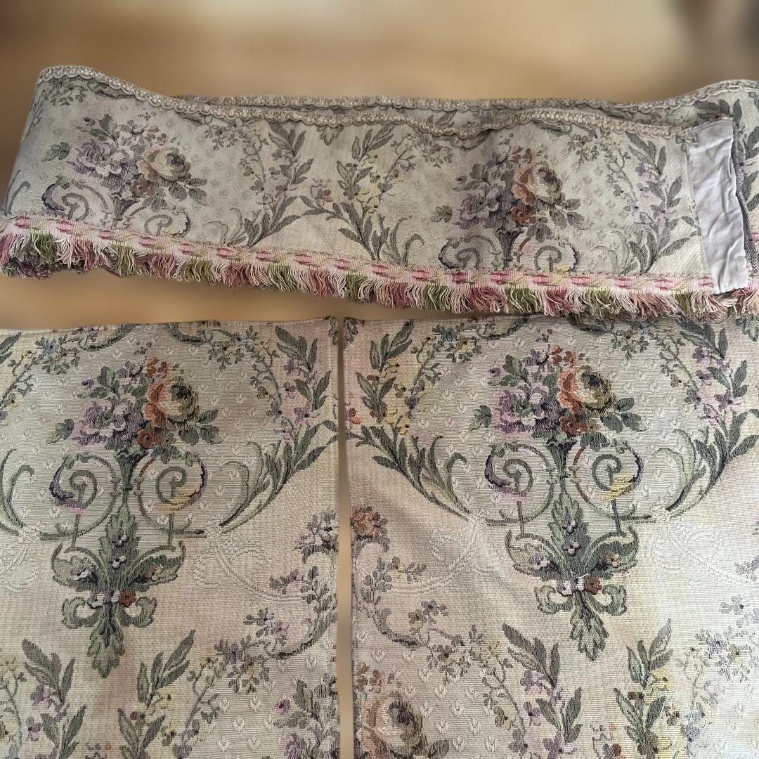 フランスアンティークカーテン織物生地3点セット