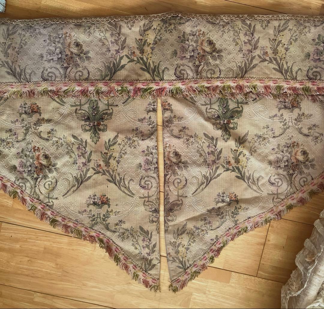 フランスアンティークカーテン織物生地3点セット