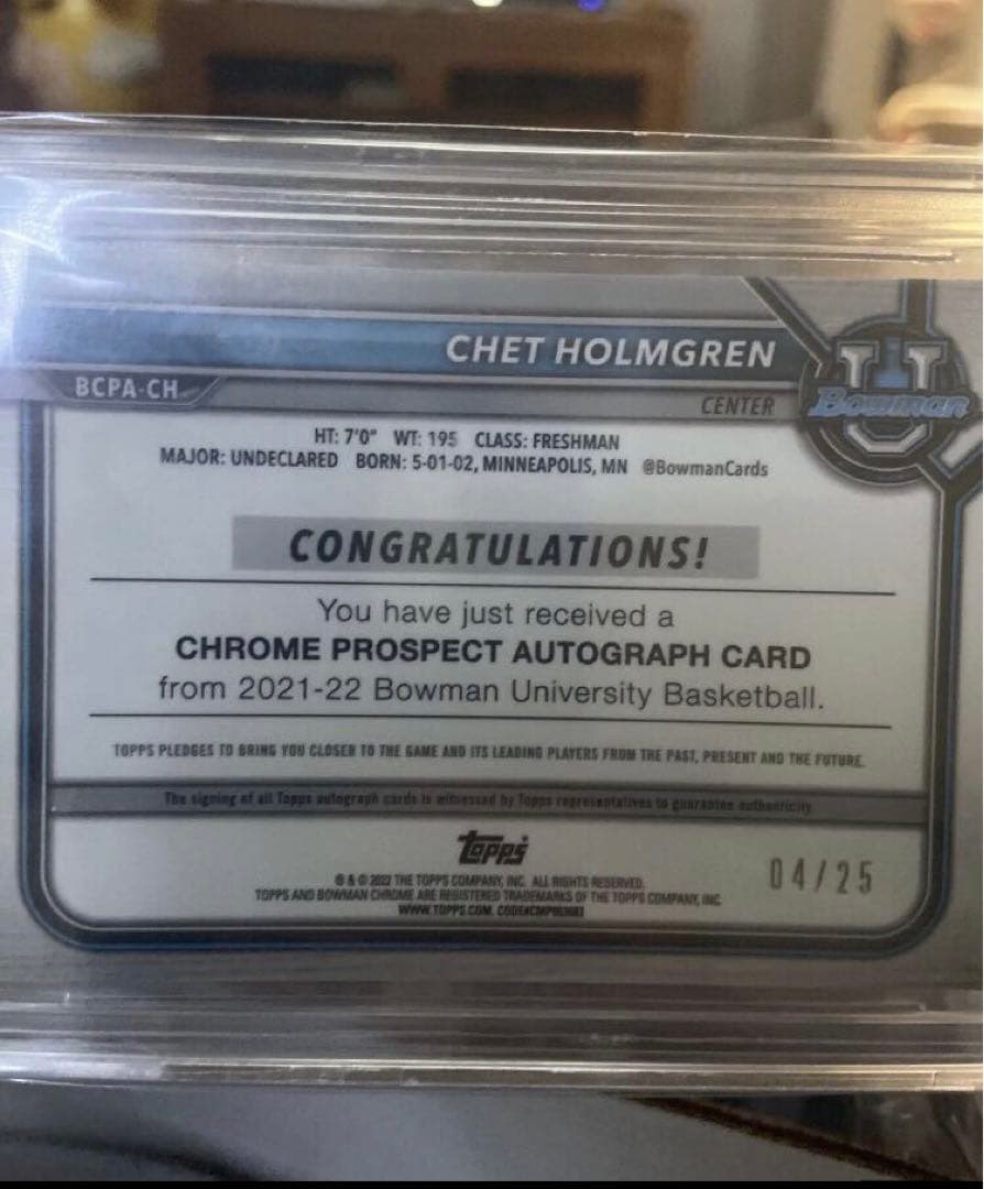 激レア❗️ミスサイン　25シリ　チェットホルムグレン